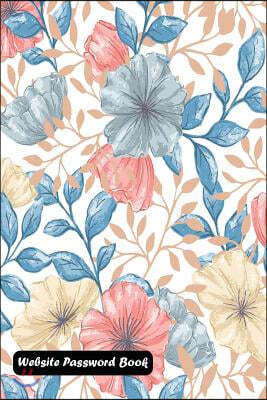 Website Password Book: Retro Flowers Cover