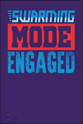 Swarming Mode Engaged: Dark Purple, Blue & Red Design, Blank College Ruled Line Paper Journal Notebook for Project Managers and Their Familie