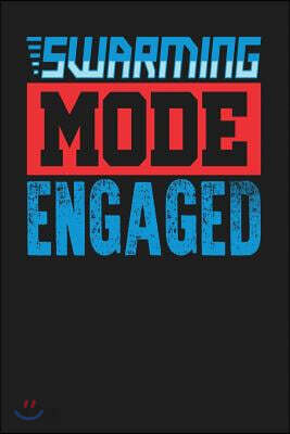 Swarming Mode Engaged: Dark Gray, Blue & Red Design, Blank College Ruled Line Paper Journal Notebook for Project Managers and Their Families.