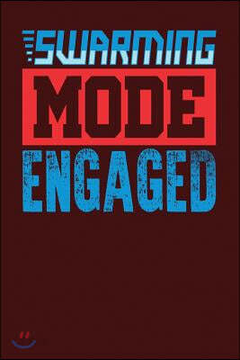 Swarming Mode Engaged: Dark Red, Blue & Red Design, Blank College Ruled Line Paper Journal Notebook for Project Managers and Their Families.
