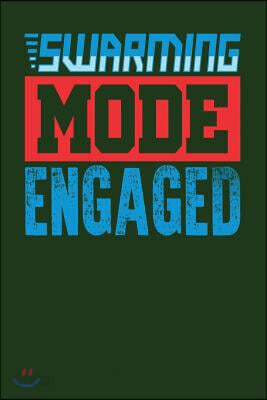 Swarming Mode Engaged: Dark Green, Blue & Red Design, Blank College Ruled Line Paper Journal Notebook for Project Managers and Their Families