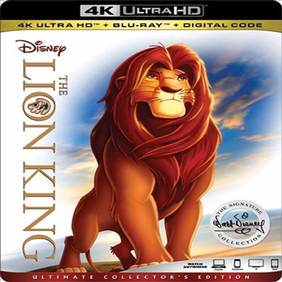 The Lion King (̿ ŷ) (1994) (ѱڸ)(4K Ultra HD + Blu-ray + Digital Code)