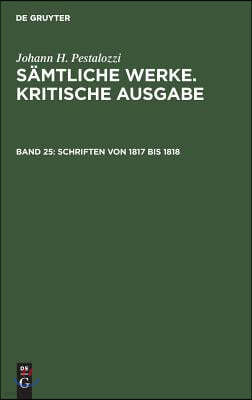 Schriften von 1817 bis 1818