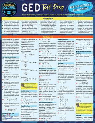 GED Test Prep - Mathematical Reasoning: A Quickstudy Laminated Reference Guide