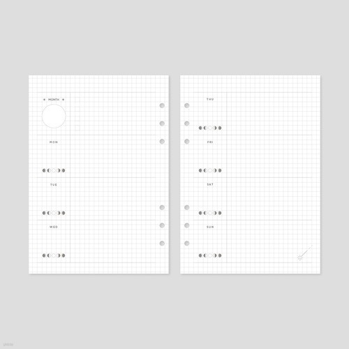 A5 데코포켓 베이직 속지 - 그리드 위클리 (가로)