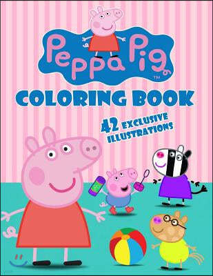 Peppa Pig Coloring Book: Exclusive Work for Kids (42 Illustrations)