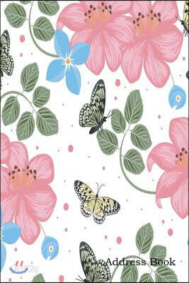 Address Book: With Alphabetical Index Beautiful Butterfly Flying Colorful Cover