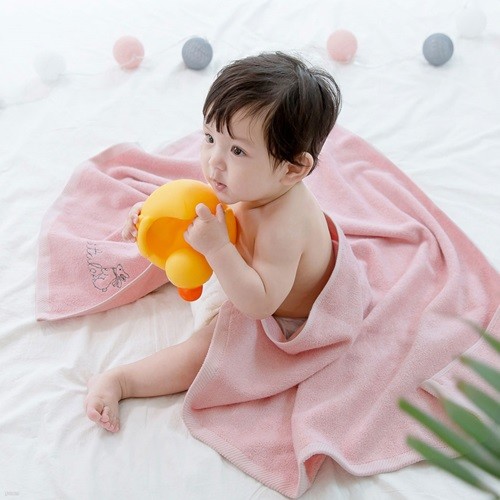 코니테일 밤부 아기목욕타올 - 핑크 (신생아블랭킷 비치타올 아기수건)