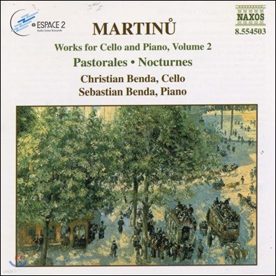 Christian Benda 마르티누: 첼로와 피아노를 위한 실내악곡 (Martinu: Works for Cello and Piano Vol. 2)