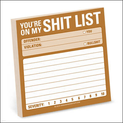 Knock Knock Sticky Note: Shit List