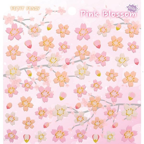 [쁘띠팬시] PINK BLOSSOM / Pom Cherry Blossom 빅사이즈 벚꽃스티커