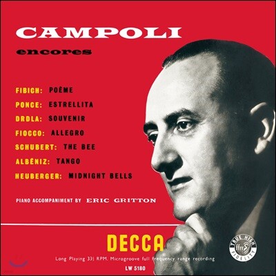 Alfredo Campoli — Alfredo Campoli 알프레도 캄폴리의 바이올린 연주집 (Encores Vol.1, 2) 앨범 커버