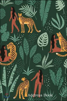Address Book: Alphabetical Index with Forest Human Leopard Style Cover