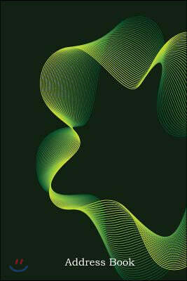 Address Book: Alphabetical Index with Green Abstract Sound Wave Cover
