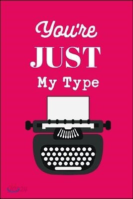 You're Just My Type: Punny Valentine's Day Secretary Typist Gift: This Is a Blank, Lined Journal That Makes a Perfect Valentine's Day Gift