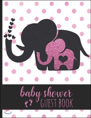 Baby Shower Guest Book: Keepsake for Parents of Baby Girl - Guests Sign in and Write Specials Messages to Baby & Parents - Cute Mom & Baby Pin