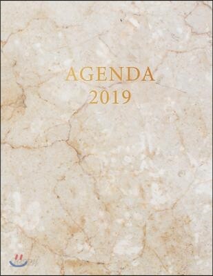 Agenda 2019: Trendy & Stijlvolle Planner - Wit Marmer En Goud Design - Januari T/M December 2019 - de Perfecte Organizer!