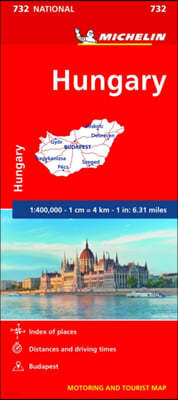 The Hungary - Michelin National Map 732