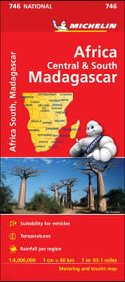 The Africa Cental & South, Madagascar - Michelin National Map 746