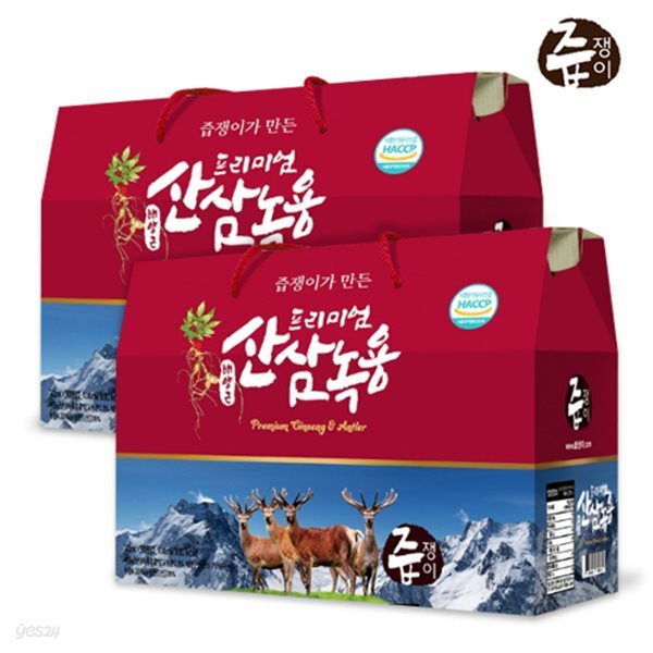 즙쟁이 배양근산삼 녹용즙 2박스 60포