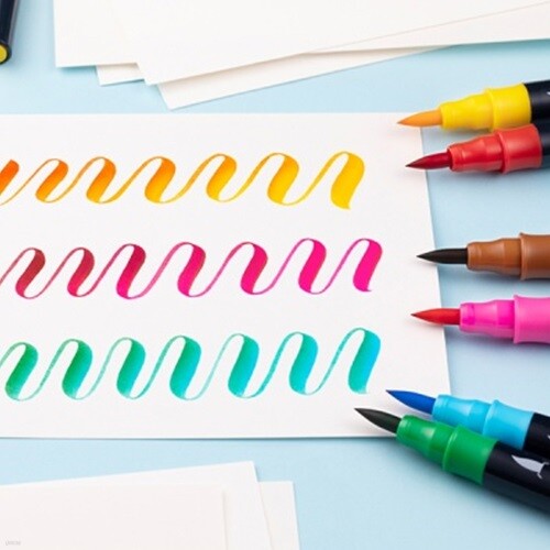 모나미 컬러 트윈 브러쉬 6색 SET