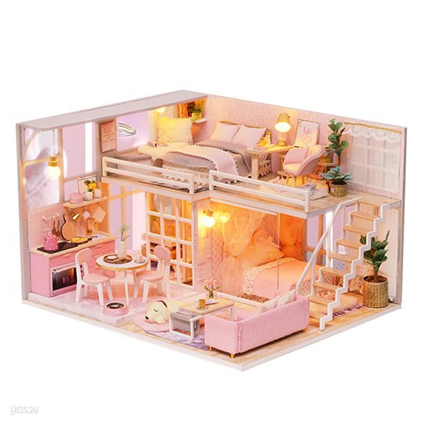 [adico] DIY 미니어처 하우스 - 핑크 드림 하우스