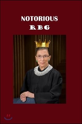 Notorious Rbg: Ruth Bader Ginsburg, Photo on Red, Blank Lined Journal