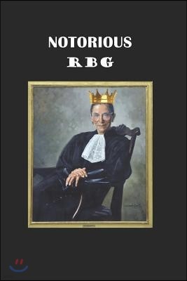 Notorious Rbg: Ruth Bader Ginsburg, Official Portrait on Black, Blank Lined Journal