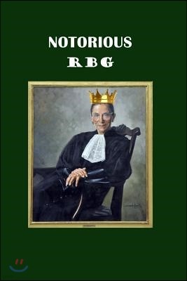 Notorious Rbg: Ruth Bader Ginsburg, Official Portrait on Green, Blank Lined Journal