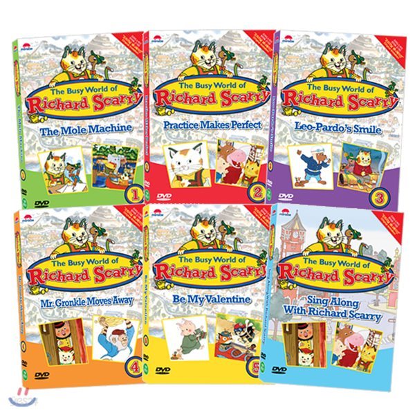 리차드스캐리 The Busy World of Richard Scarry 6종세트 유아영어DVD 아이미라클