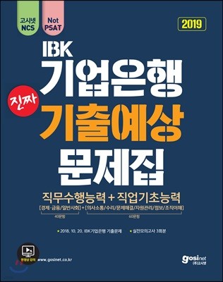 2019 고시넷 NCS IBK 기업은행 진짜 기출예상문제집