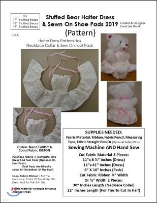 Stuffed Bear Halter Dress and Sewn on Foot Pads Pattern 2019: Pattern