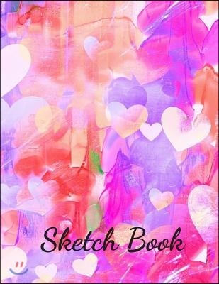 Sketch Book: A Large Journal with Blank Paper for Drawing and Sketching: Artist Edition (Multicolor Heart Design)