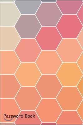 Password Book: Include Alphabetical Index with Hexagons Background Design