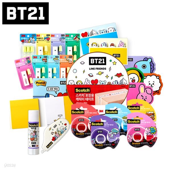 BT21 쓰리엠 학용품 문구세트 데스트용품 오피스용품 학용품세트