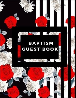 Baptism Guest Book: Memory Message Book with Photo Page & Gift Log for Family, Friends & Guest to Write Wishes & Aspiration and Sign in Us