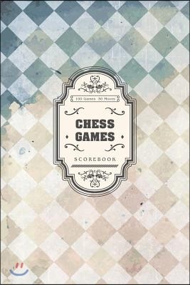 Chess Games Scorebook 100 Games 50 Moves: Record Score Log Book Tournament Tracking