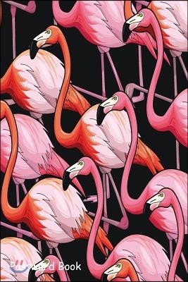 Password Book: Include Alphabetical Index with Flamingo on Black