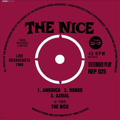Nice — Live Broadcasts 1968 (EP) 앨범 커버