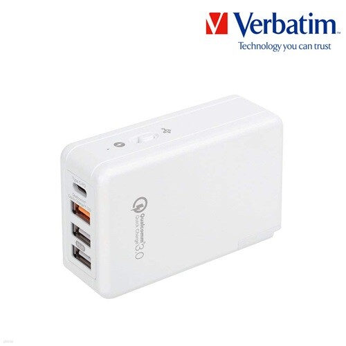 버바팀 가정용 멀티 허브 충전기 QC 3.0 4포트 C타입 / USB PD 화이트