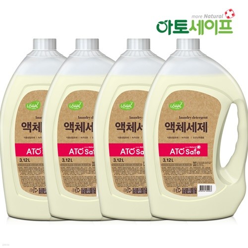 아토세이프 세탁세제 (3.12L 4개)/아토세이프세제/중성세제/액체세제/효소세제