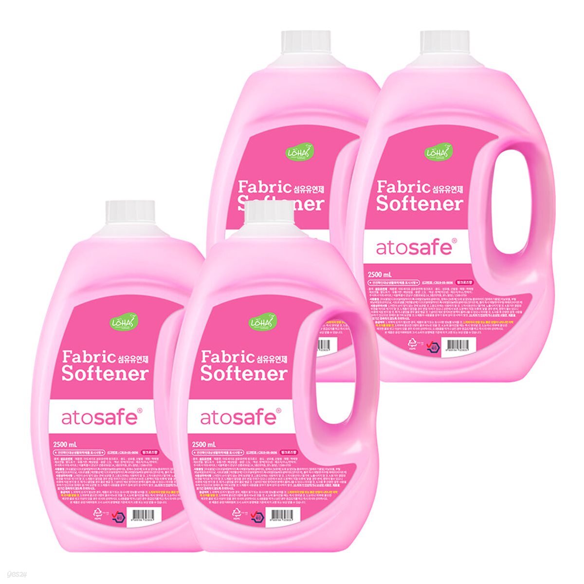 아토세이프 섬유유연제 핑크로즈향 2.5L 4개