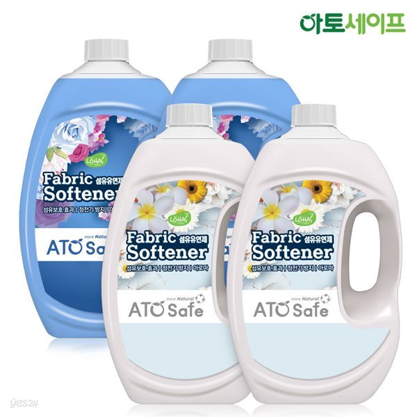 아토세이프 섬유유연제SET (2.5L 4개 에이프릴향+파우더향)/섬유유연제추천/중성세제/세탁세제/액체세제