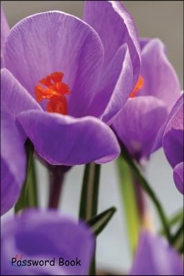 Password Book: Include Alphabetical Index With Blooming Violet Crocuses