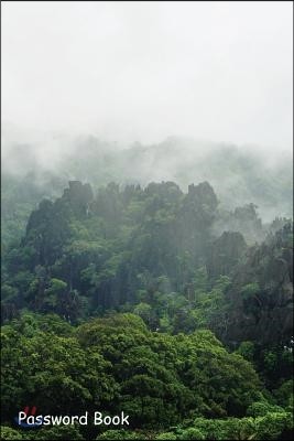 Password Book: Include Alphabetical Index with Fog Covers Distant Trees Limestone Mountain