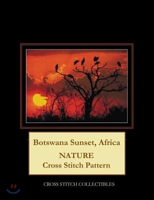 Botswana Sunset, Africa: Nature Cross Stitch Pattern