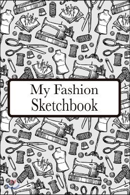 My Fashion Sketchbook: Fashion Croquis Sketchbook Female Figure Template Easily Sketch on Large Figure Template Accompanied by Dot Grid Pages