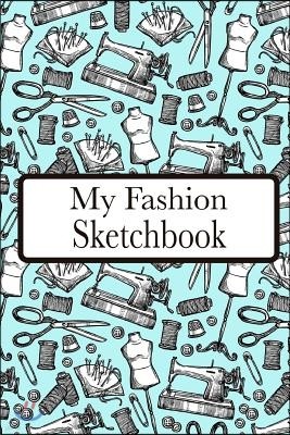 My Fashion Sketchbook: Fashion Croquis Sketchbook Female Figure Template Easily Sketch on Large Figure Template Accompanied by Dot Grid Pages