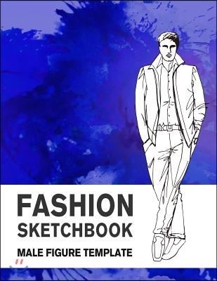 Fashion Sketchbook Male Figure Template: 440 Large Male Figure Template for Easily Sketching Your Fashion Design Styles and Building Your Portfolio