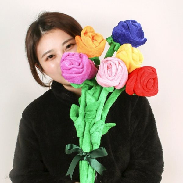 [SNS대란! 장미꽃다발인형 7color] 플라워봉제 성년의날 졸업식선물